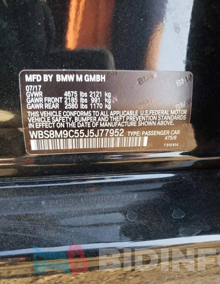 WBS8M9C55J5J77952 Photo# 12