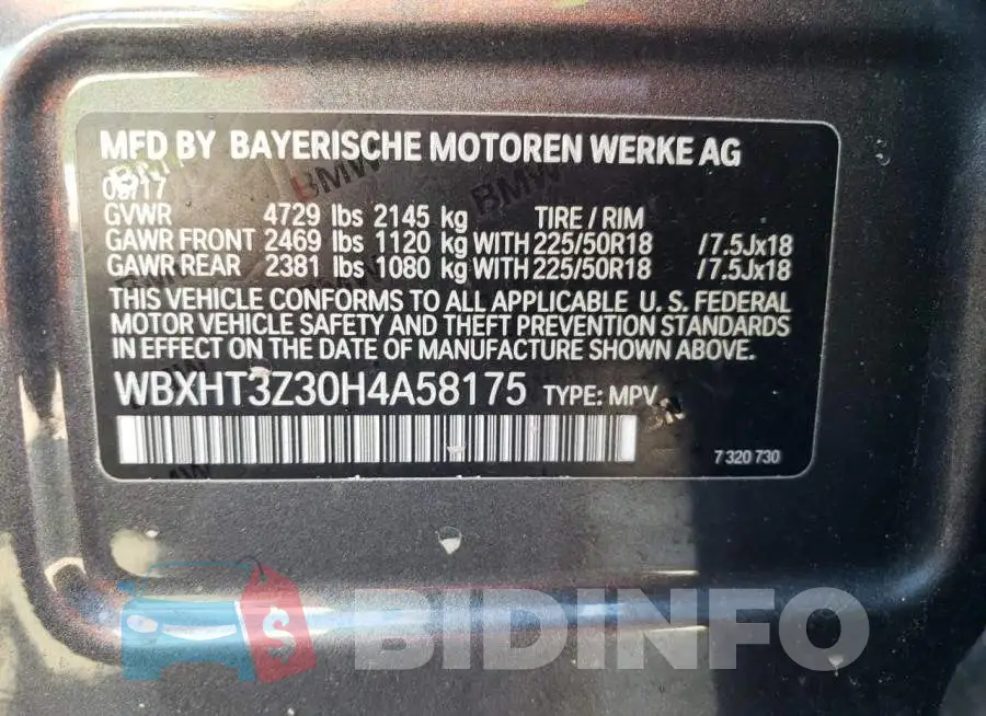WBXHT3Z30H4A58175 Photo# 13