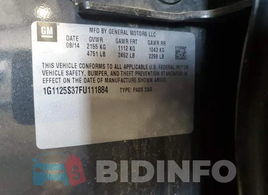 1G1125S37FU111884 Photo# 12