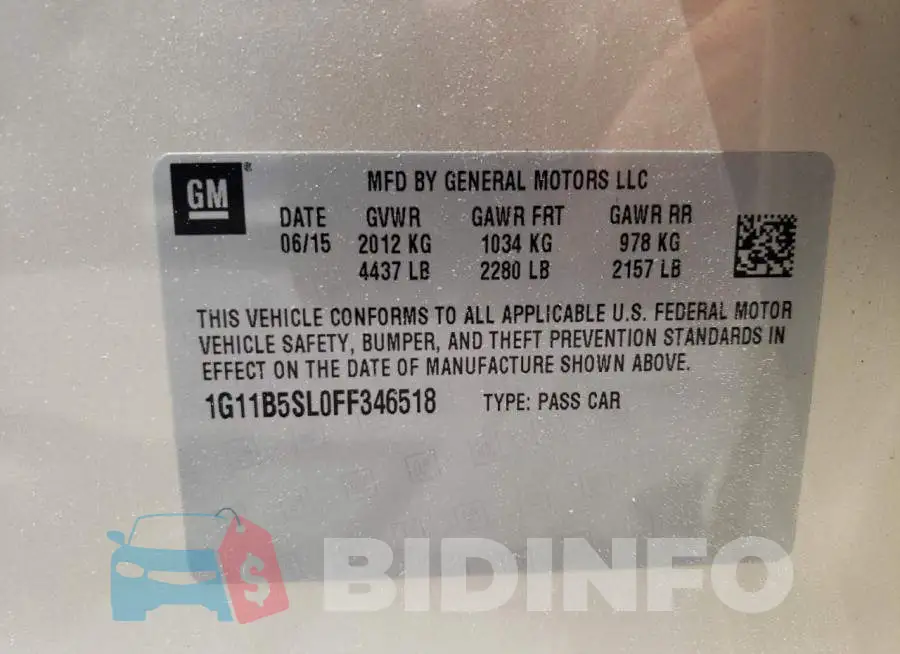 1G11B5SL0FF346518 Photo# 13