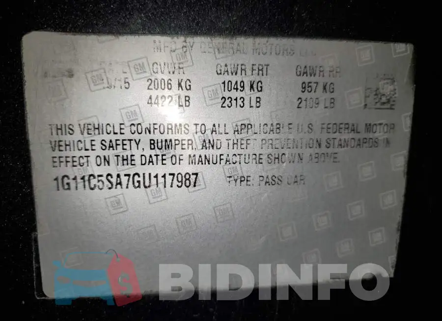 1G11C5SA7GU117987 Photo# 13