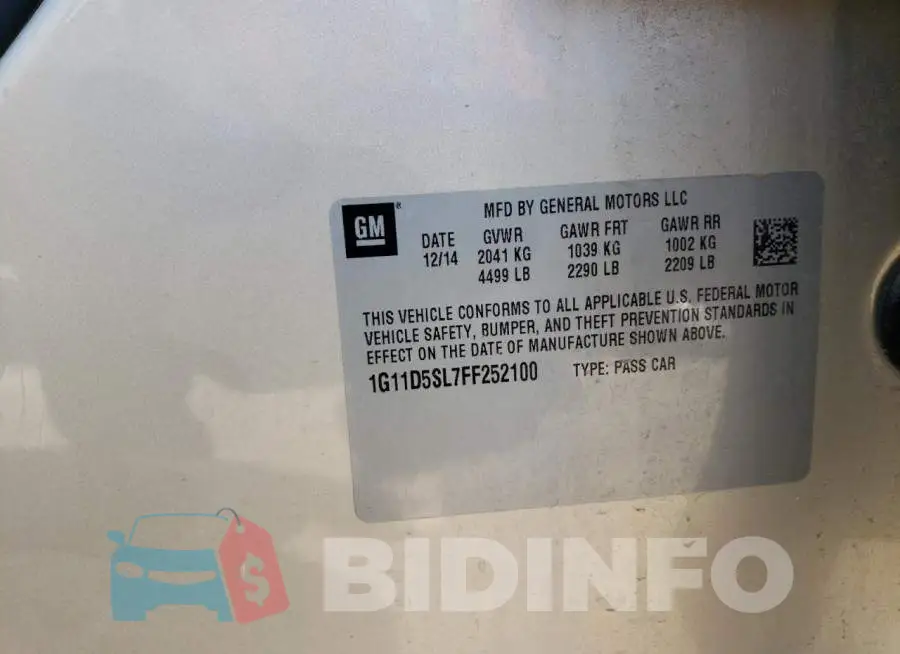 1G11D5SL7FF252100 Photo# 12