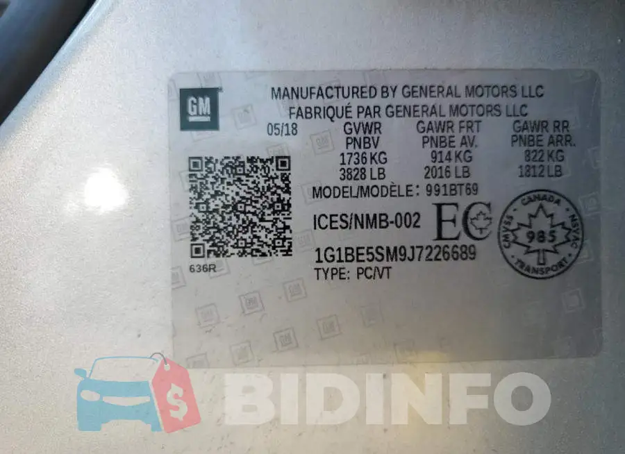 1G1BE5SM9J7226689 Photo# 12
