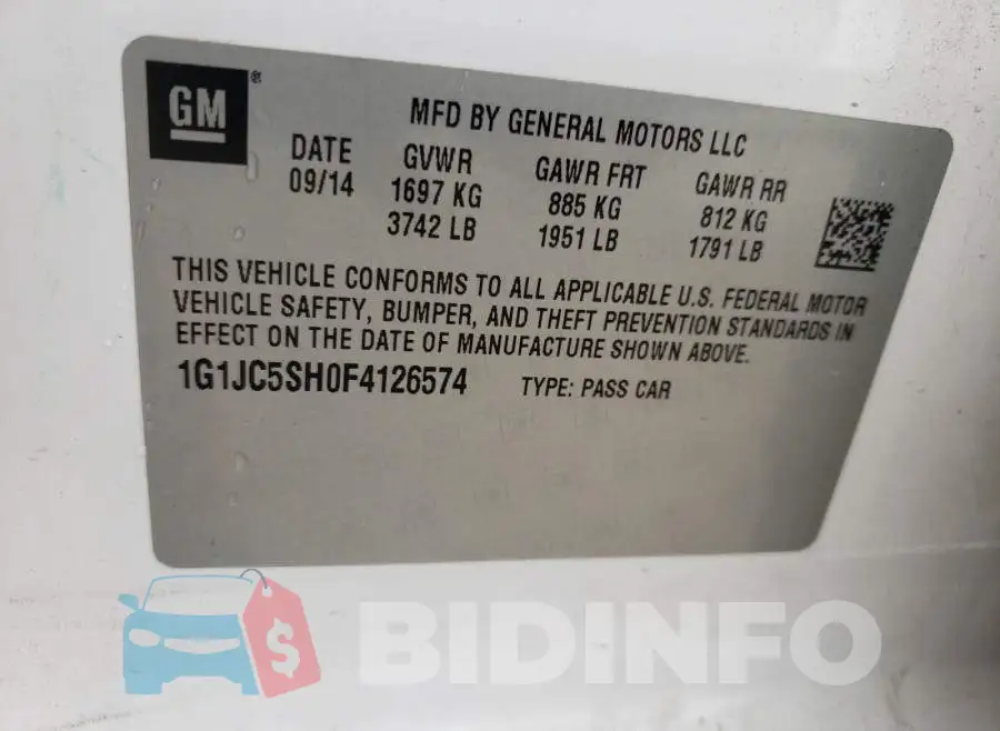 1G1JC5SH0F4126574 Photo# 10