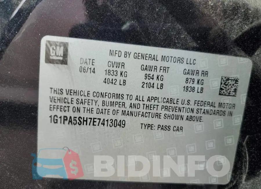 1G1PA5SH7E7413049 Photo# 12
