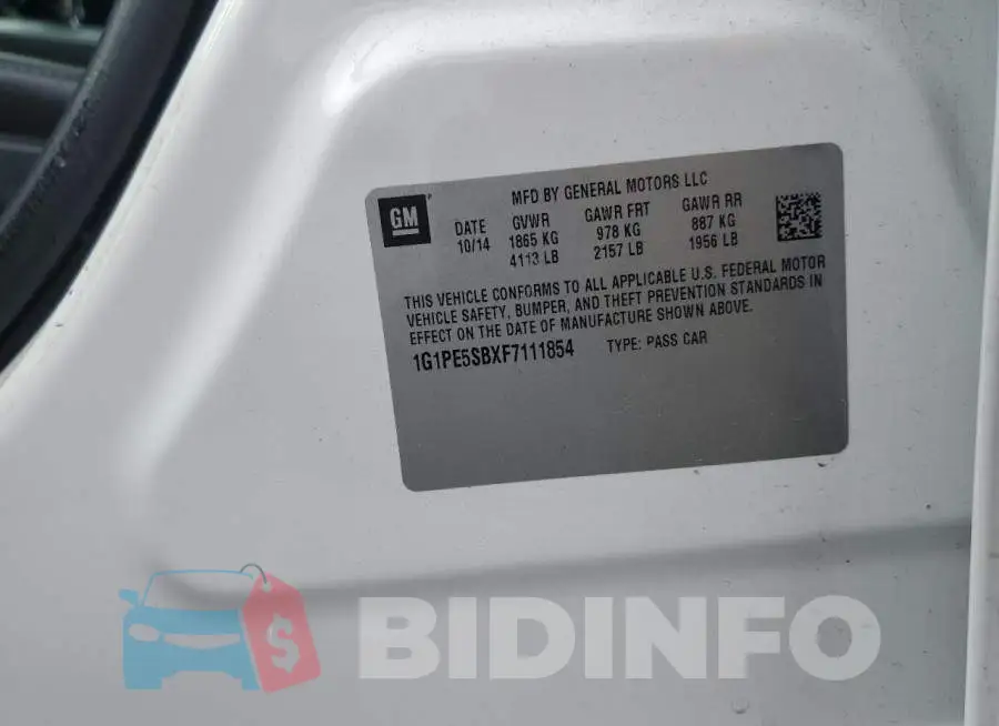 1G1PE5SBXF7111854 Photo# 12