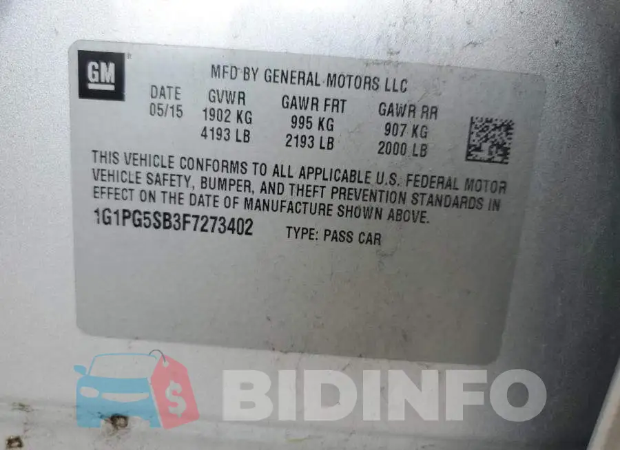 1G1PG5SB3F7273402 Photo# 12
