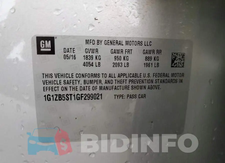 1G1ZB5ST1GF299021 Photo# 12