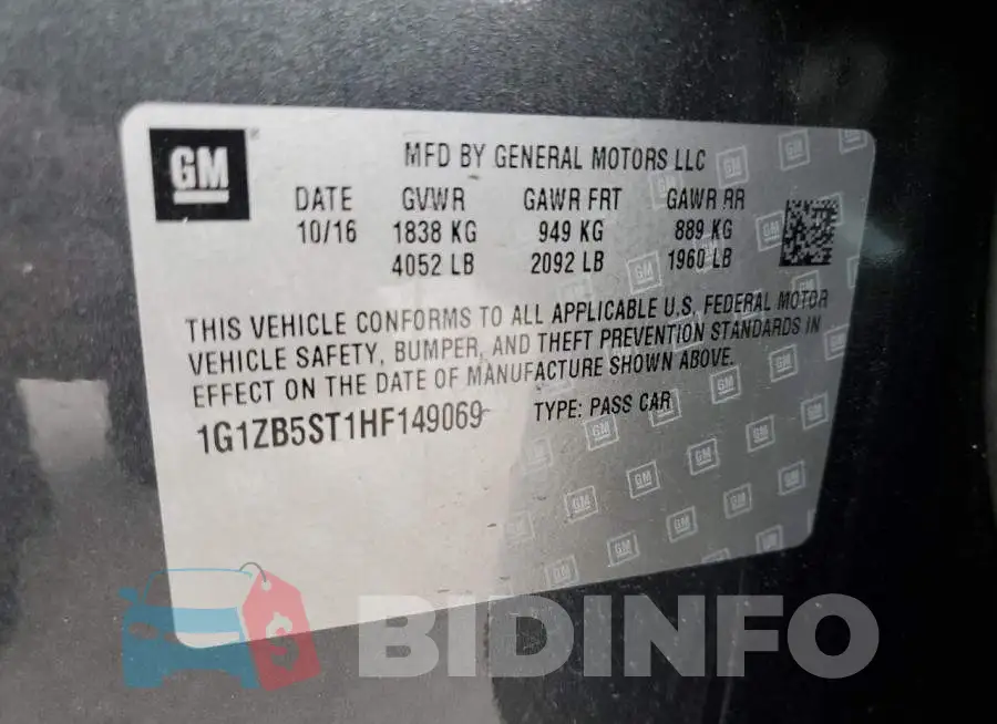 1G1ZB5ST1HF149069 Photo# 12