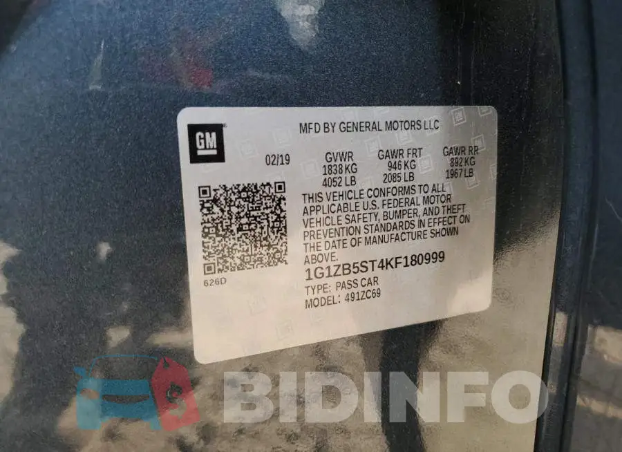 1G1ZB5ST4KF180999 Photo# 12