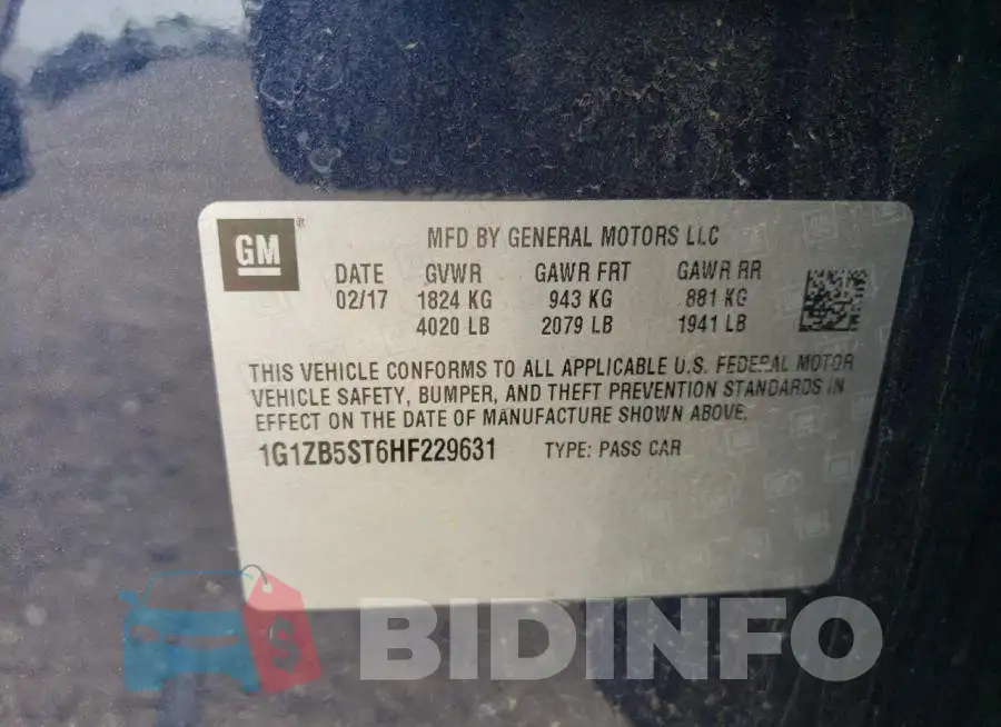 1G1ZB5ST6HF229631 Photo# 12
