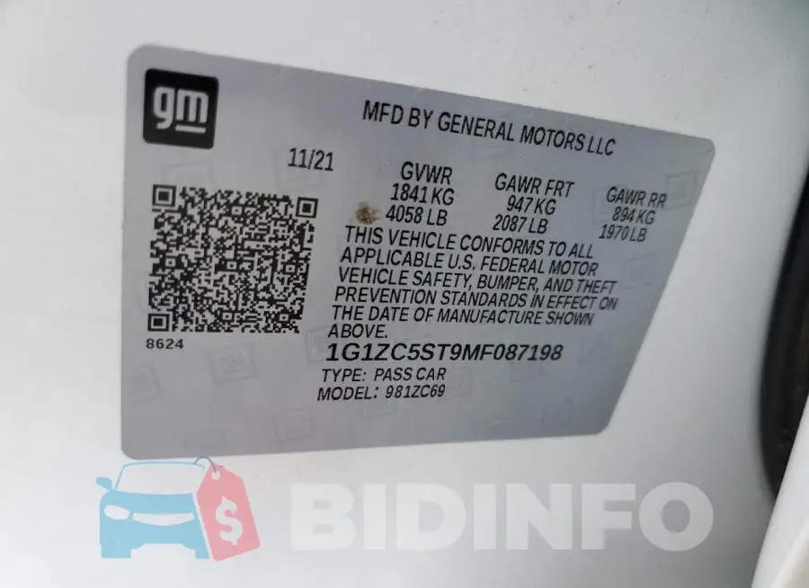 1G1ZC5ST9MF087198 Photo# 12