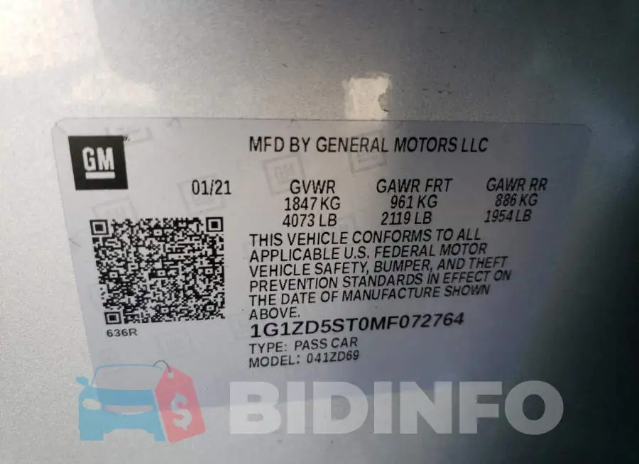 1G1ZD5ST0MF072764 Photo# 12