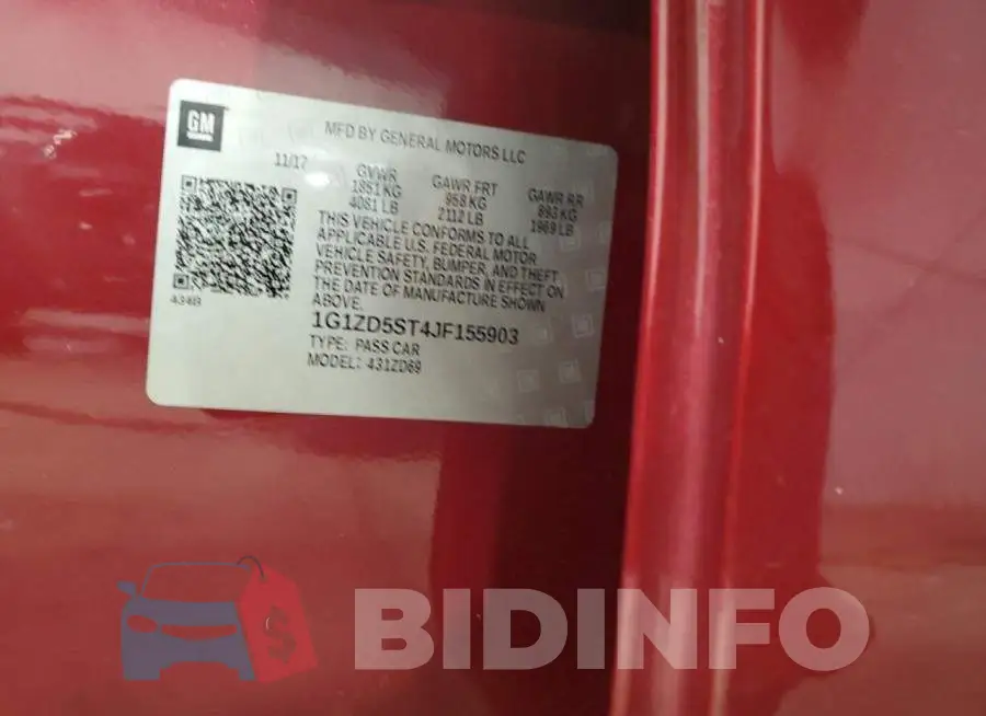 1G1ZD5ST4JF155903 Photo# 12