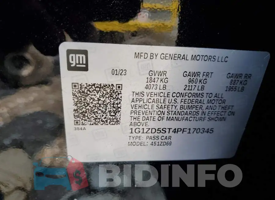1G1ZD5ST4PF170345 Photo# 12