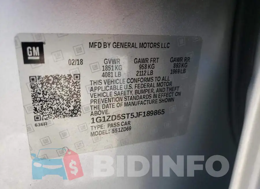 1G1ZD5ST5JF189865 Photo# 12