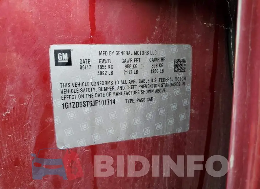 1G1ZD5ST6JF101714 Photo# 12