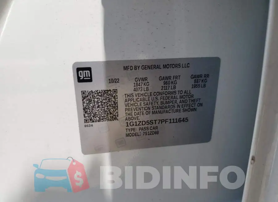 1G1ZD5ST7PF111645 Photo# 12