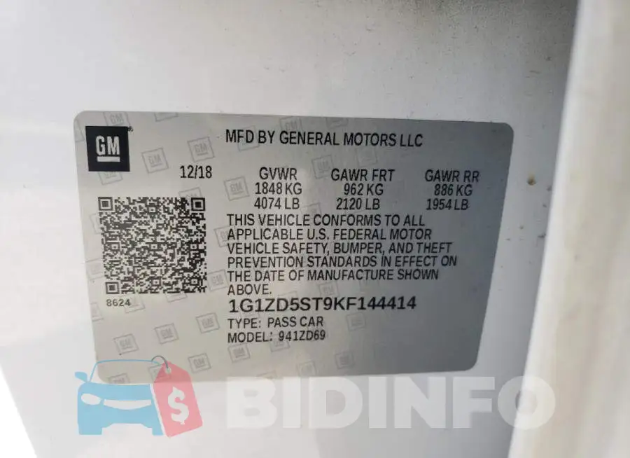 1G1ZD5ST9KF144414 Photo# 12