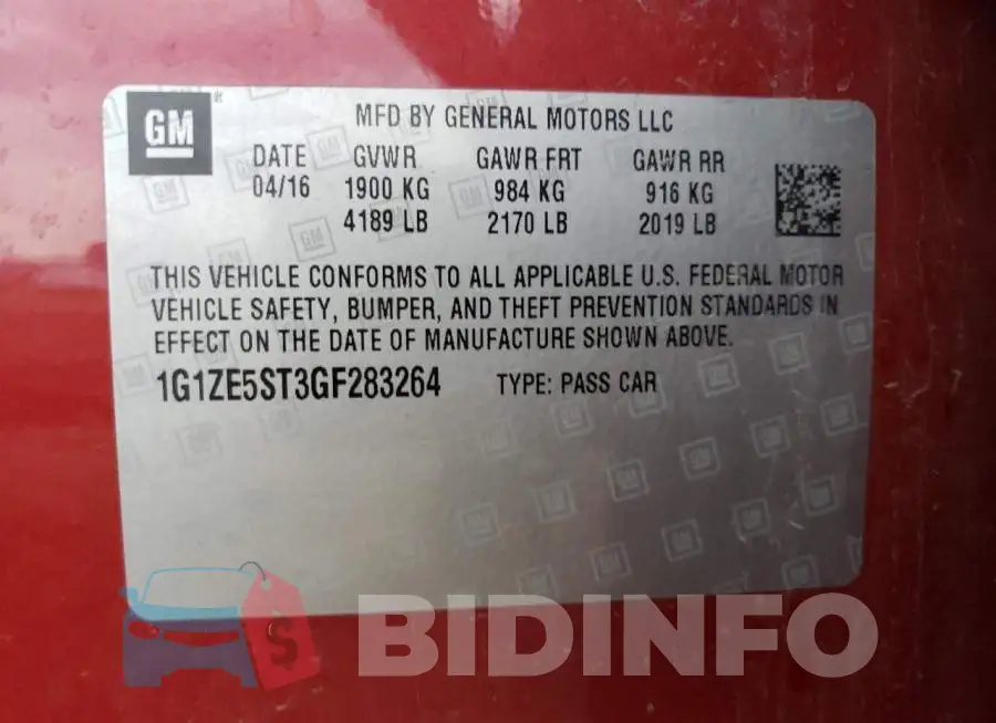 1G1ZE5ST3GF283264 Photo# 12