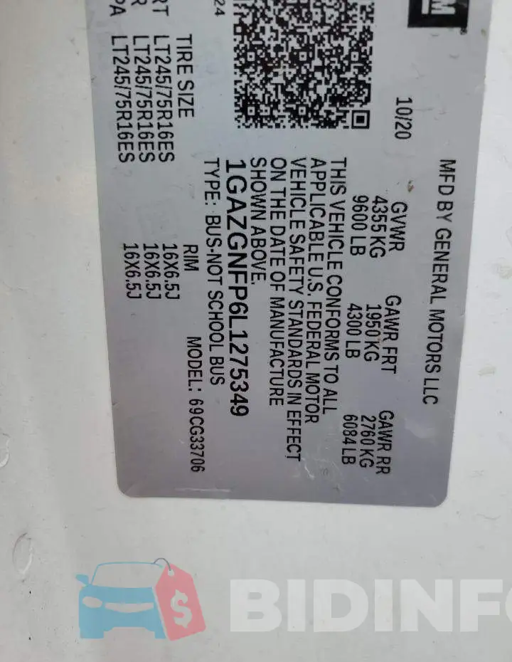 1GAZGNFP6L1275349 Photo# 13