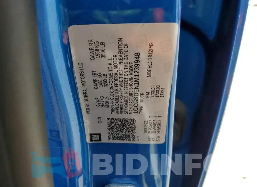 1GCGSDEN1M1239948 Photo# 12