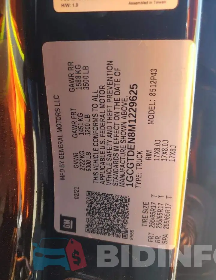 1GCGTDEN8M1229625 Photo# 12