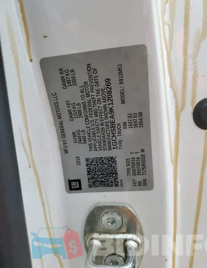 1GCHSBEA9K1208269 Photo# 12