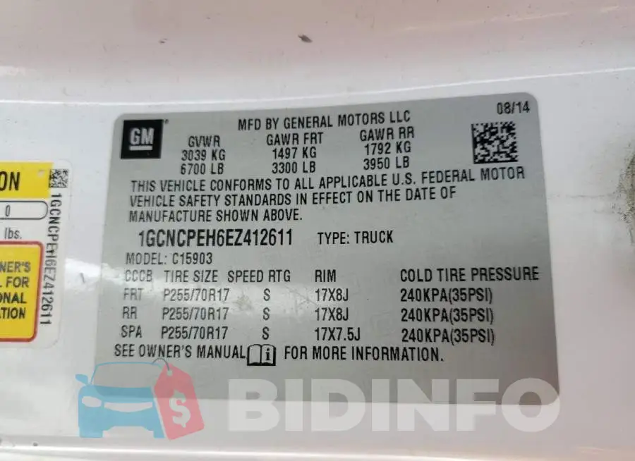 1GCNCPEH6EZ412611 Photo# 13