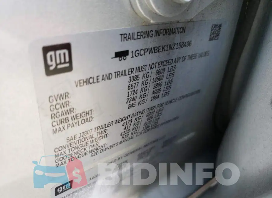 1GCPWBEK1NZ158496 Photo# 12