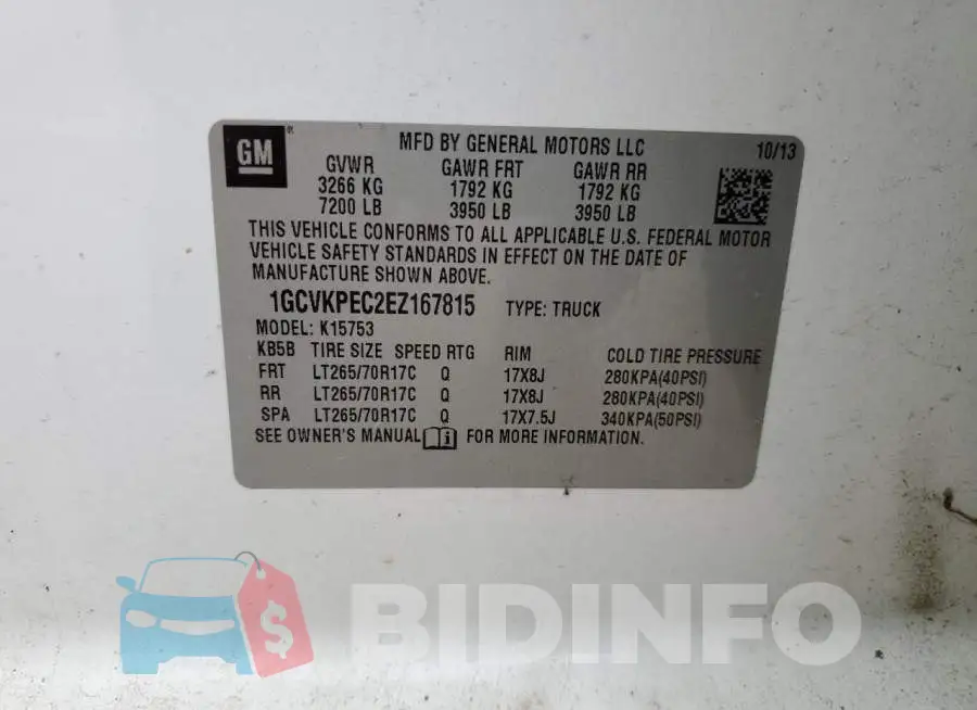 1GCVKPEC2EZ167815 Photo# 12