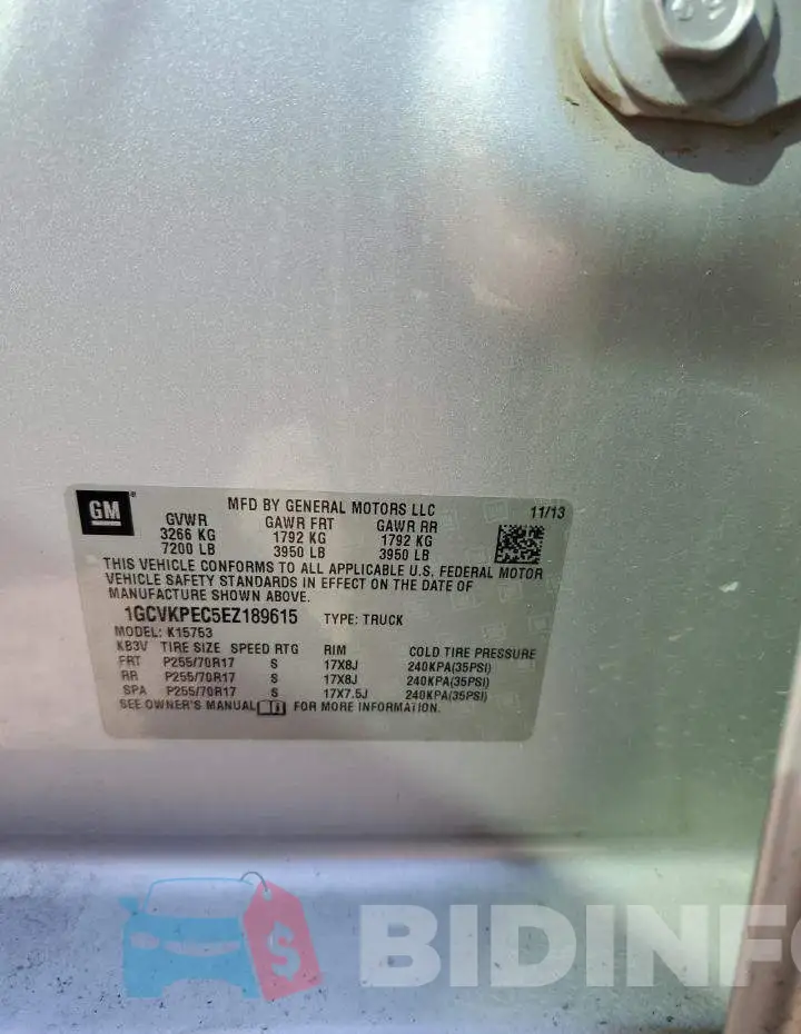 1GCVKPEC5EZ189615 Photo# 12