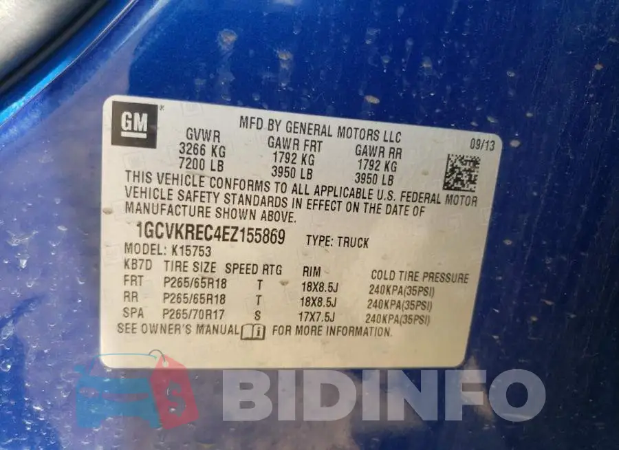 1GCVKREC4EZ155869 Photo# 12