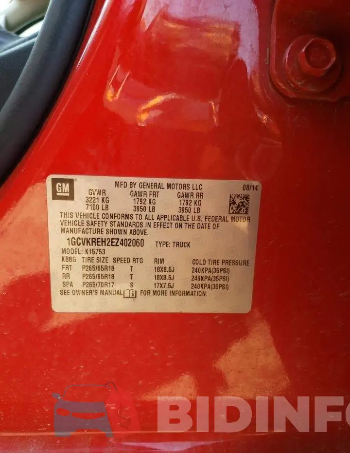 1GCVKREH2EZ402060 Photo# 12