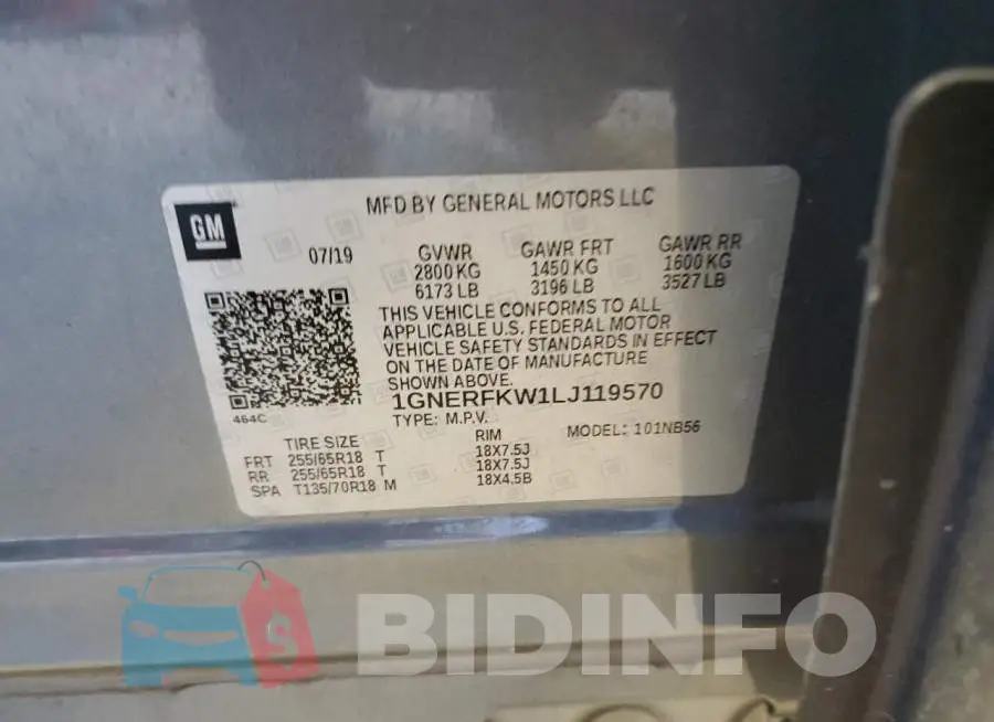 1GNERFKW1LJ119570 Photo# 13