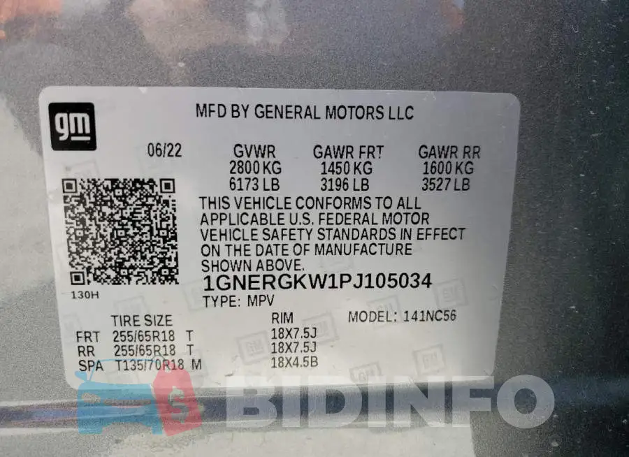 1GNERGKW1PJ105034 Photo# 13