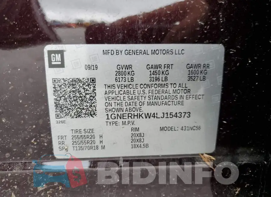 1GNERHKW4LJ154373 Photo# 12