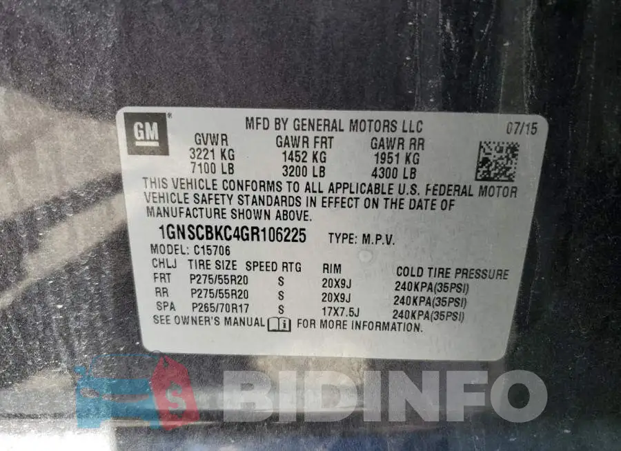 1GNSCBKC4GR106225 Photo# 14