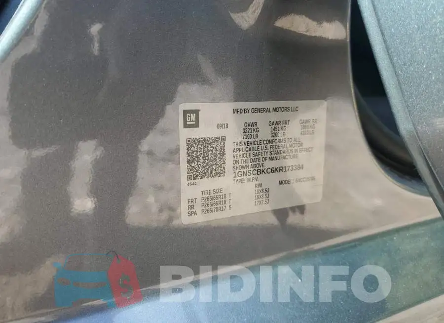 1GNSCBKC6KR173384 Photo# 12