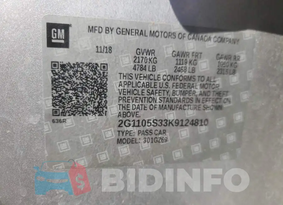 2G1105S33K9124810 Photo# 13