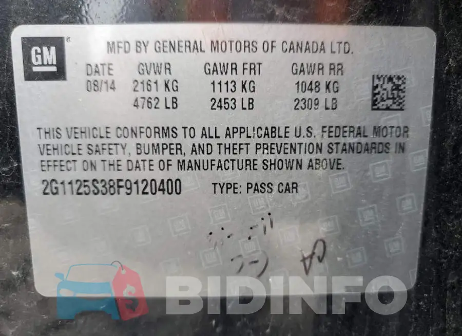 2G1125S38F9120400 Photo# 12