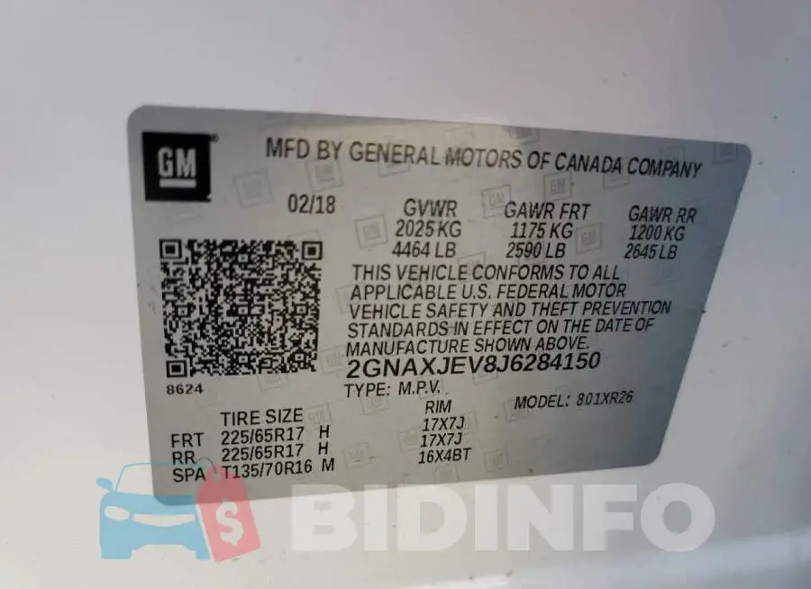 2GNAXJEV8J6284150 Photo# 13