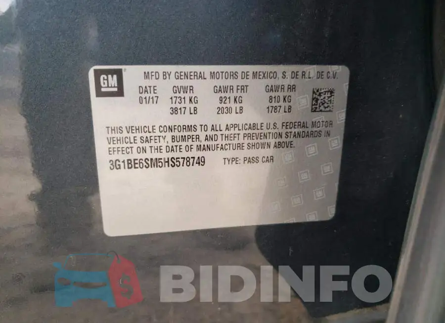 3G1BE6SM5HS578749 Photo# 12