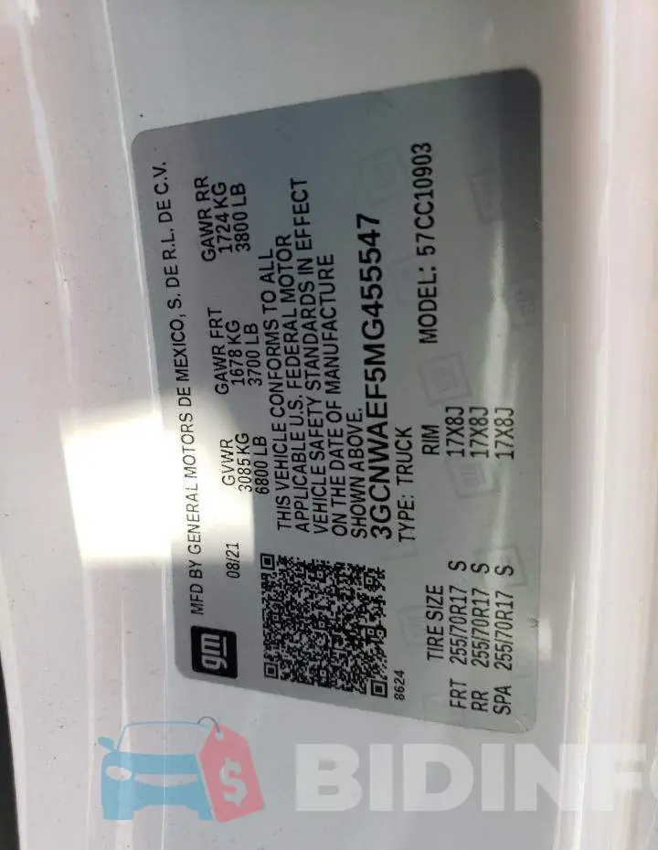 3GCNWAEF5MG455547 Photo# 12
