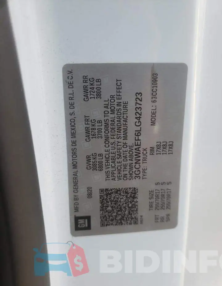 3GCNWAEF6LG423723 Photo# 12