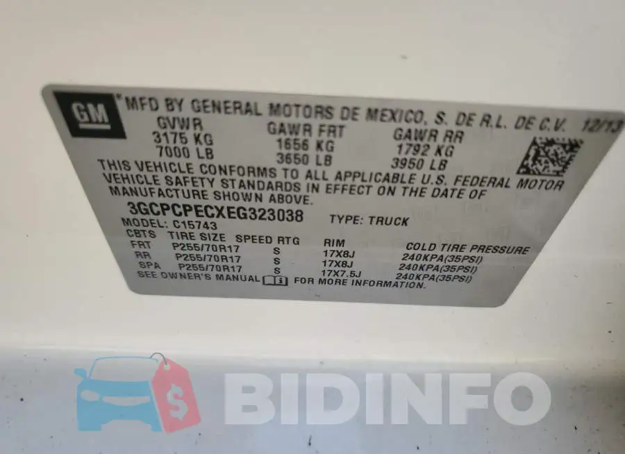 3GCPCPECXEG323038 Photo# 12