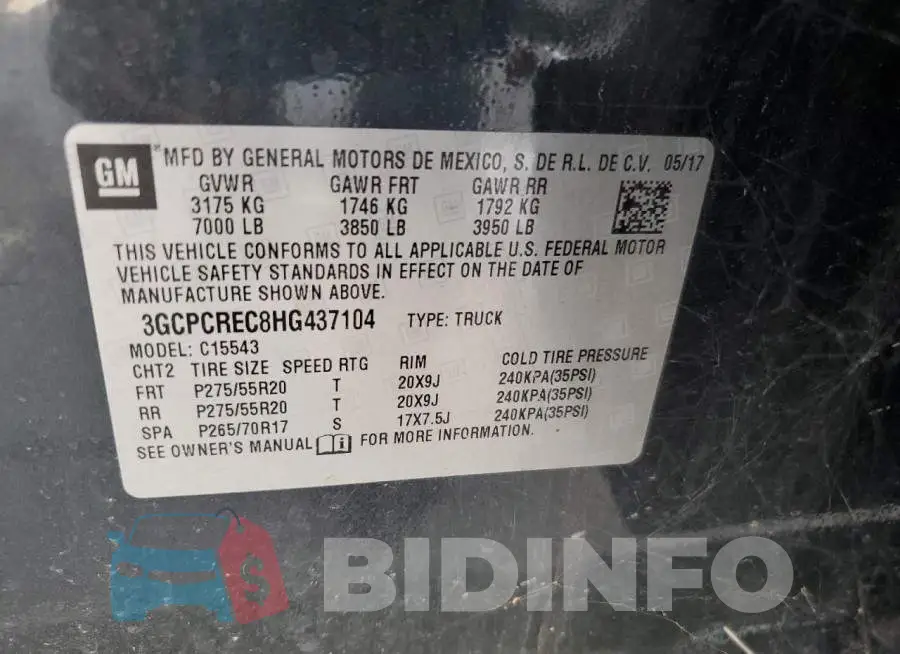 3GCPCREC8HG437104 Photo# 12