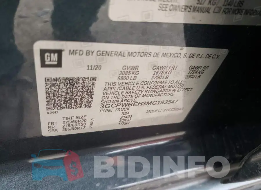 3GCPWBEH3MG183547 Photo# 12