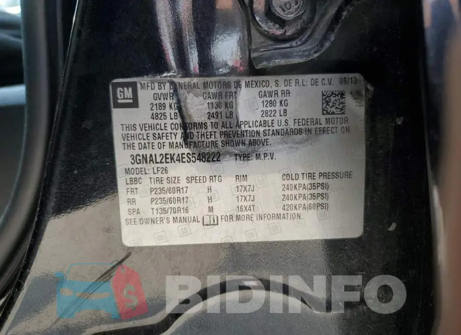 3GNAL2EK4ES548222 Photo# 12