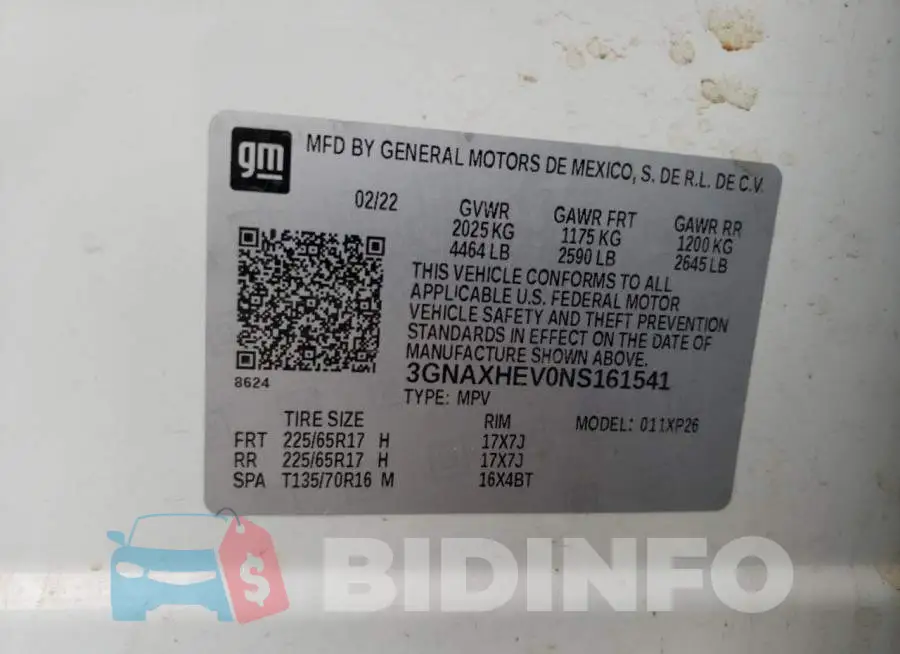 3GNAXHEV0NS161541 Photo# 13